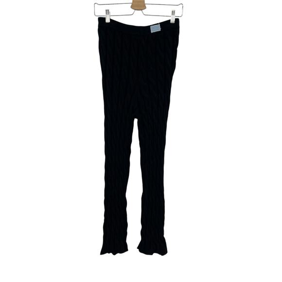Reuben Oliver Cable Knit Pants Pull-On Cotton Sweater Black Size Small - Picture 6 of 12